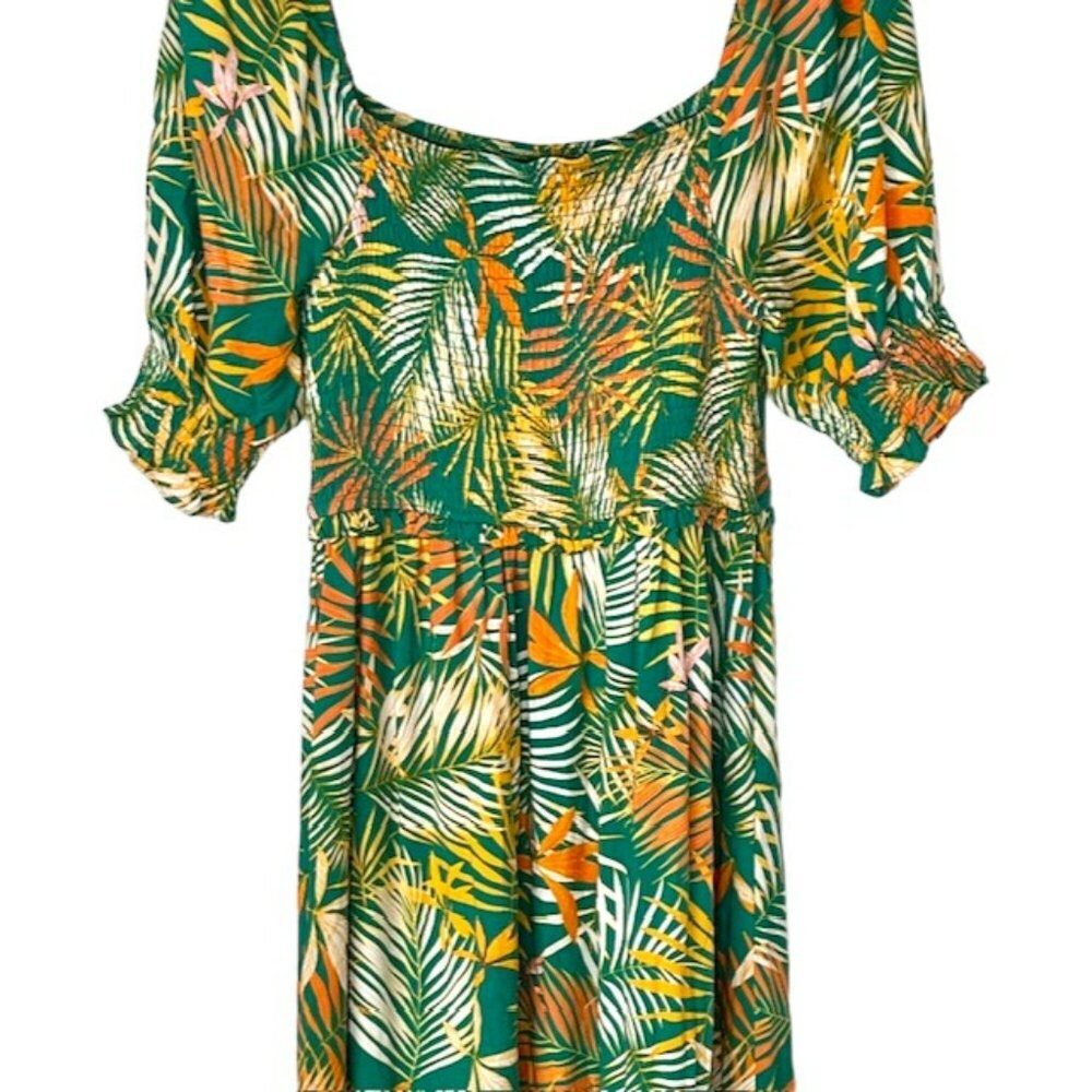 Betsey Johnson Pink Label Palm Patterned Maxi Dress - Pepper Green - M - Picture 5 of 12